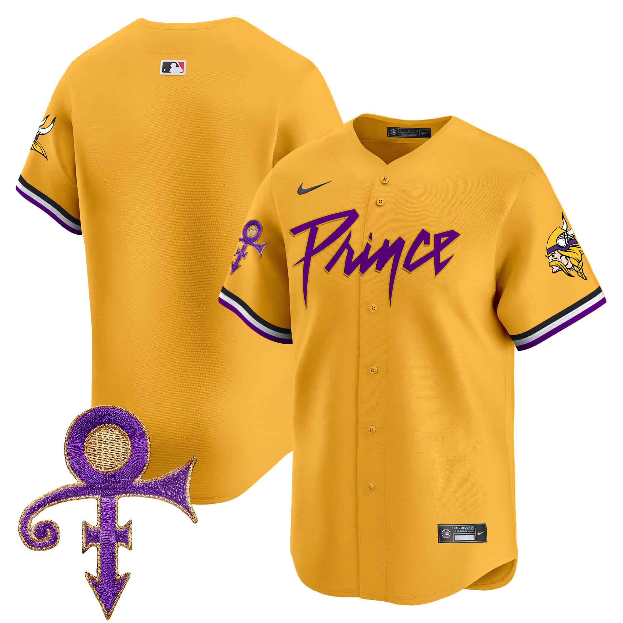 Men Minnesota Vikings Blank Yellow 2024 Nike Prince Patch Vapor Premier Limited NFL Jersey style 1->customized nfl jersey->Custom Jersey